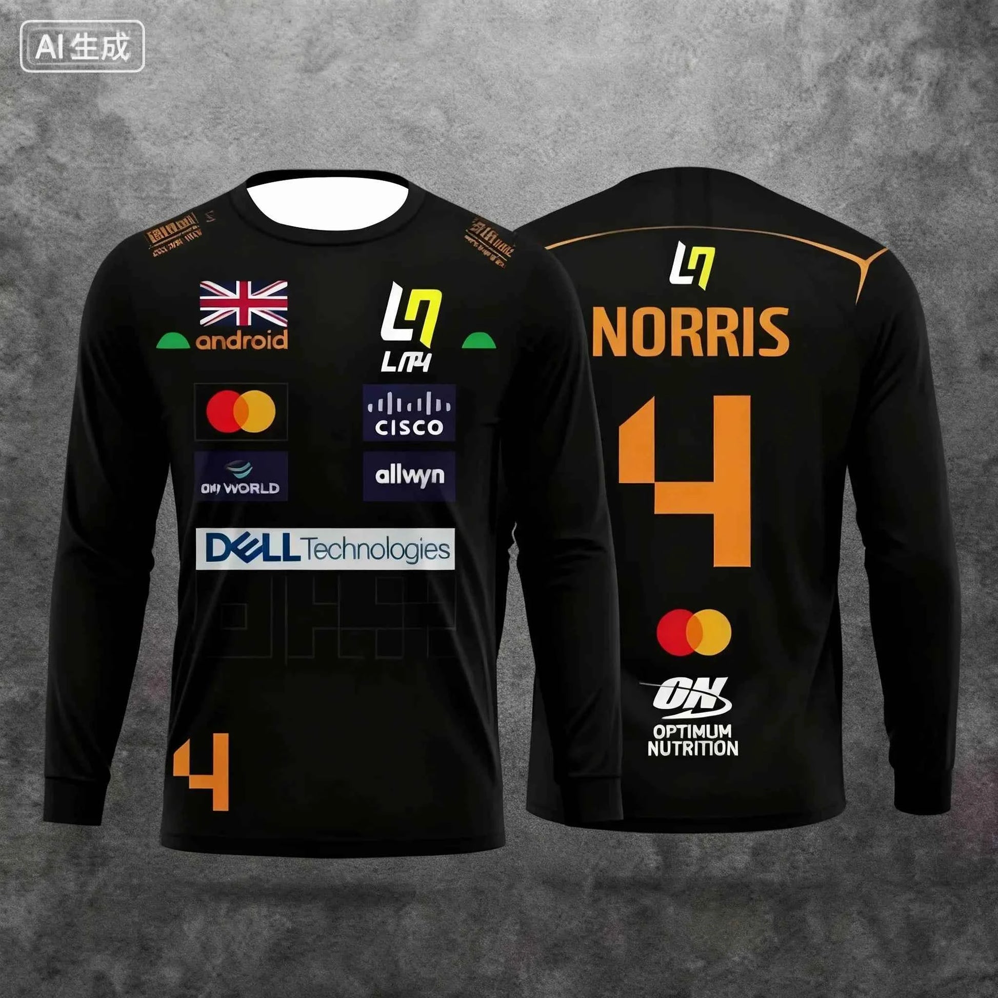 🏁 No.4 Racing Style Long-Sleeve Performance Tee (2025 Edition)