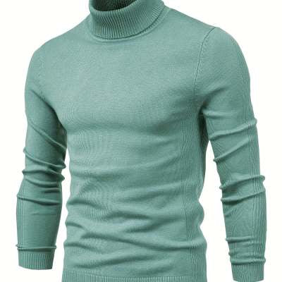 Suéter Multicolor de Hombre con Cuello Medio y Corte Ajustado