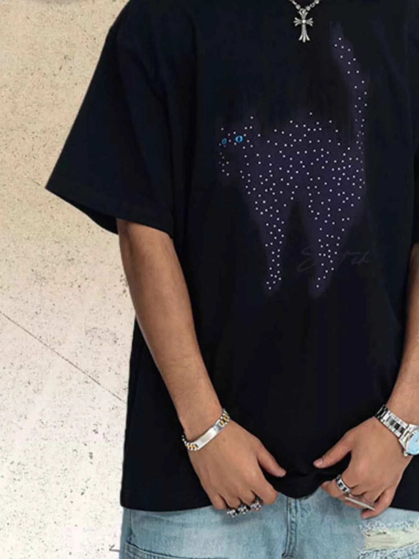 Men's Cat Graphic Short Sleeve T-Shirt