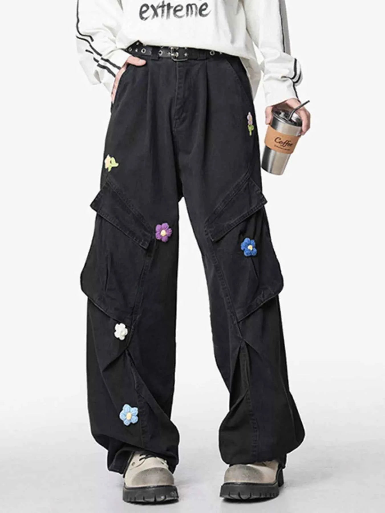 Men's Flower Wide Leg Pants