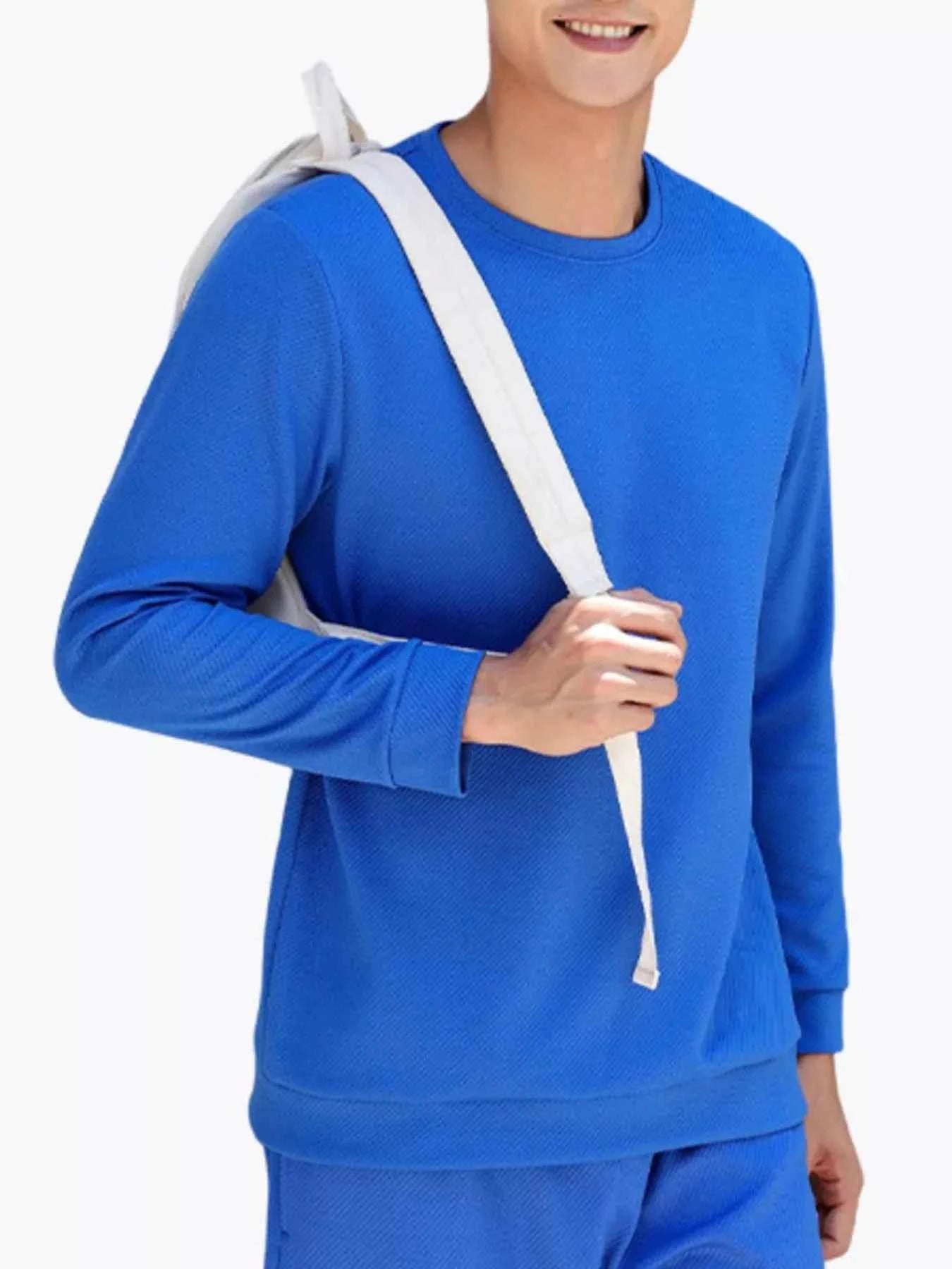 Men's Full Size Casual Solid Color Long Sleeve Sweatshirt Plus Size