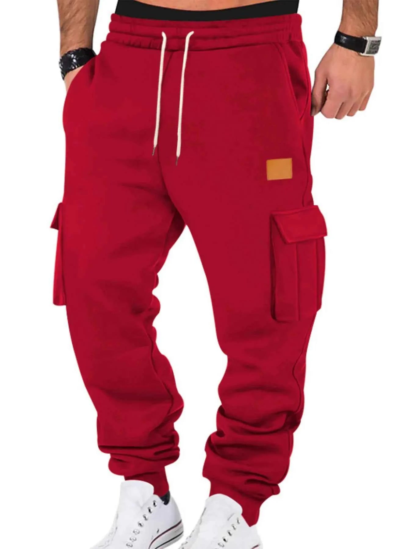 Men's Plus Size Cargo Jogger Pants with Full Size Drawstring