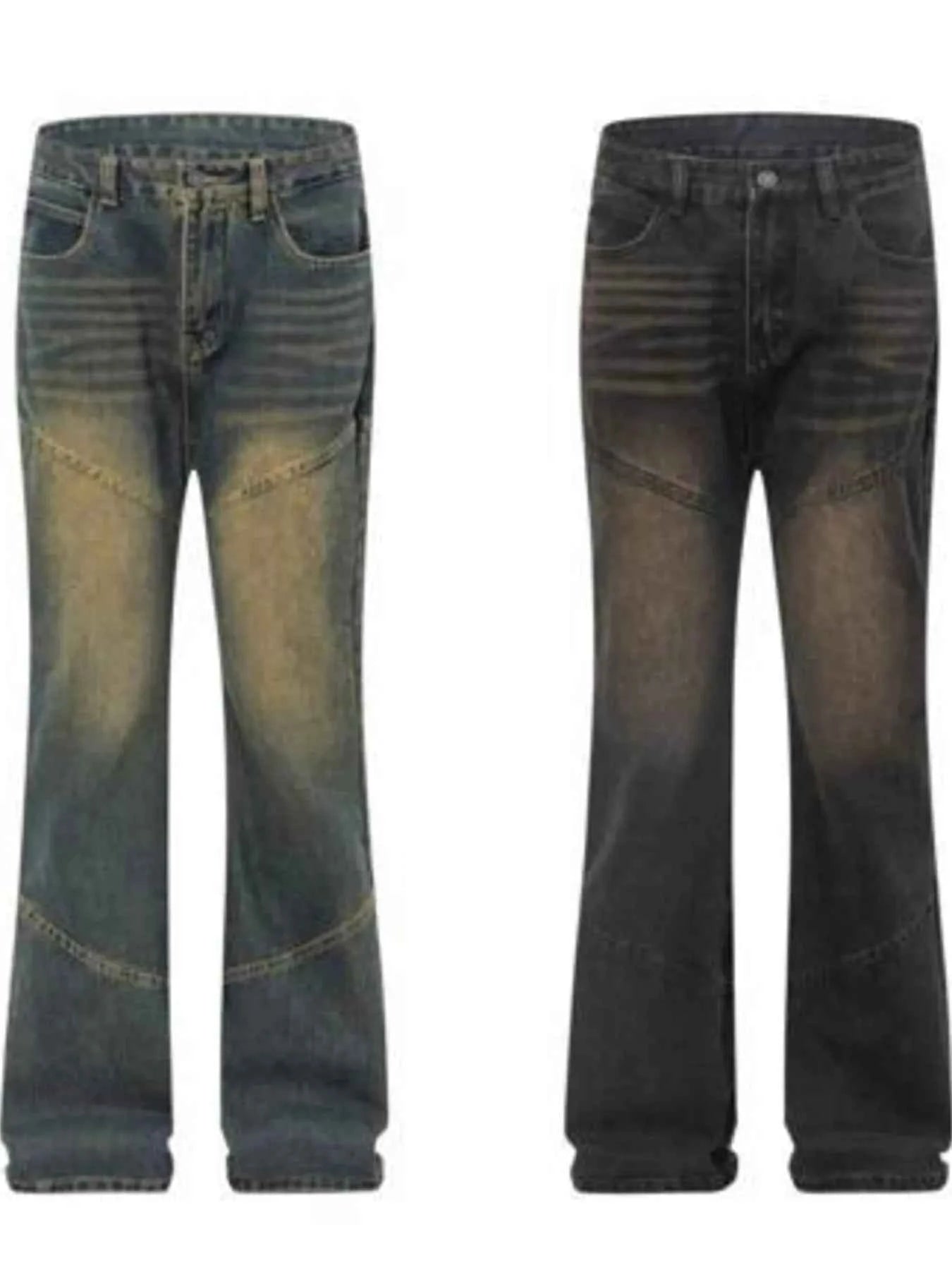 Men's Full Size Vintage Wash Bootcut Denim Jeans Plus Size
