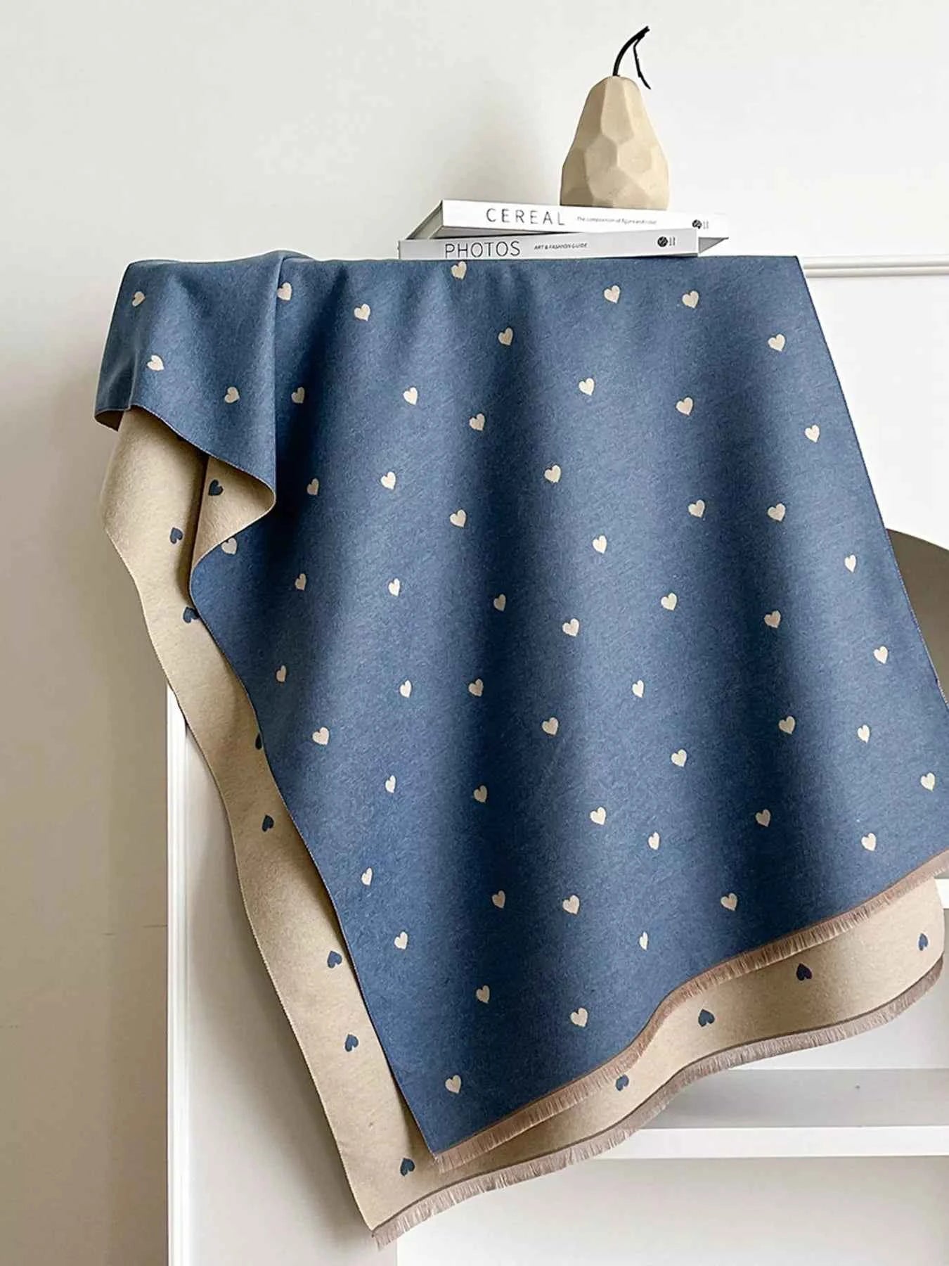 Heart Raw Hem Scarf