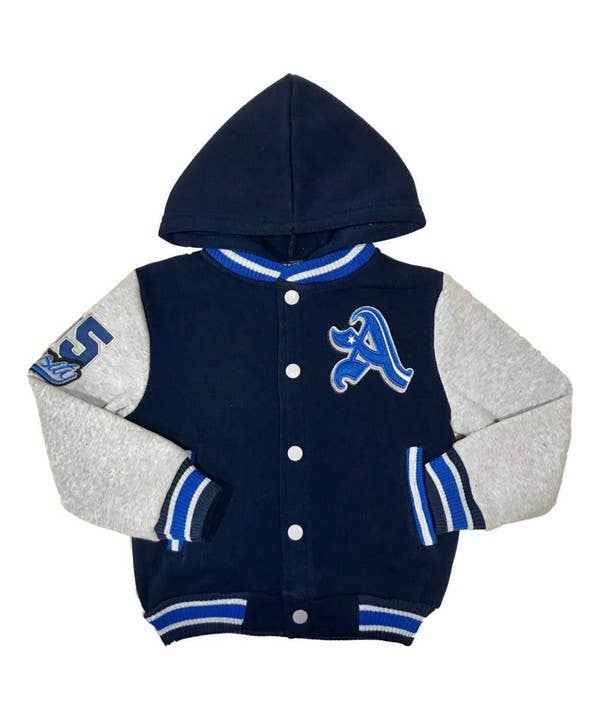 Unik – Boys Varsity Jacket With Hoodie |Blue