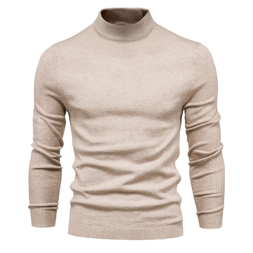 Suéter Multicolor de Hombre con Cuello Medio y Corte Ajustado