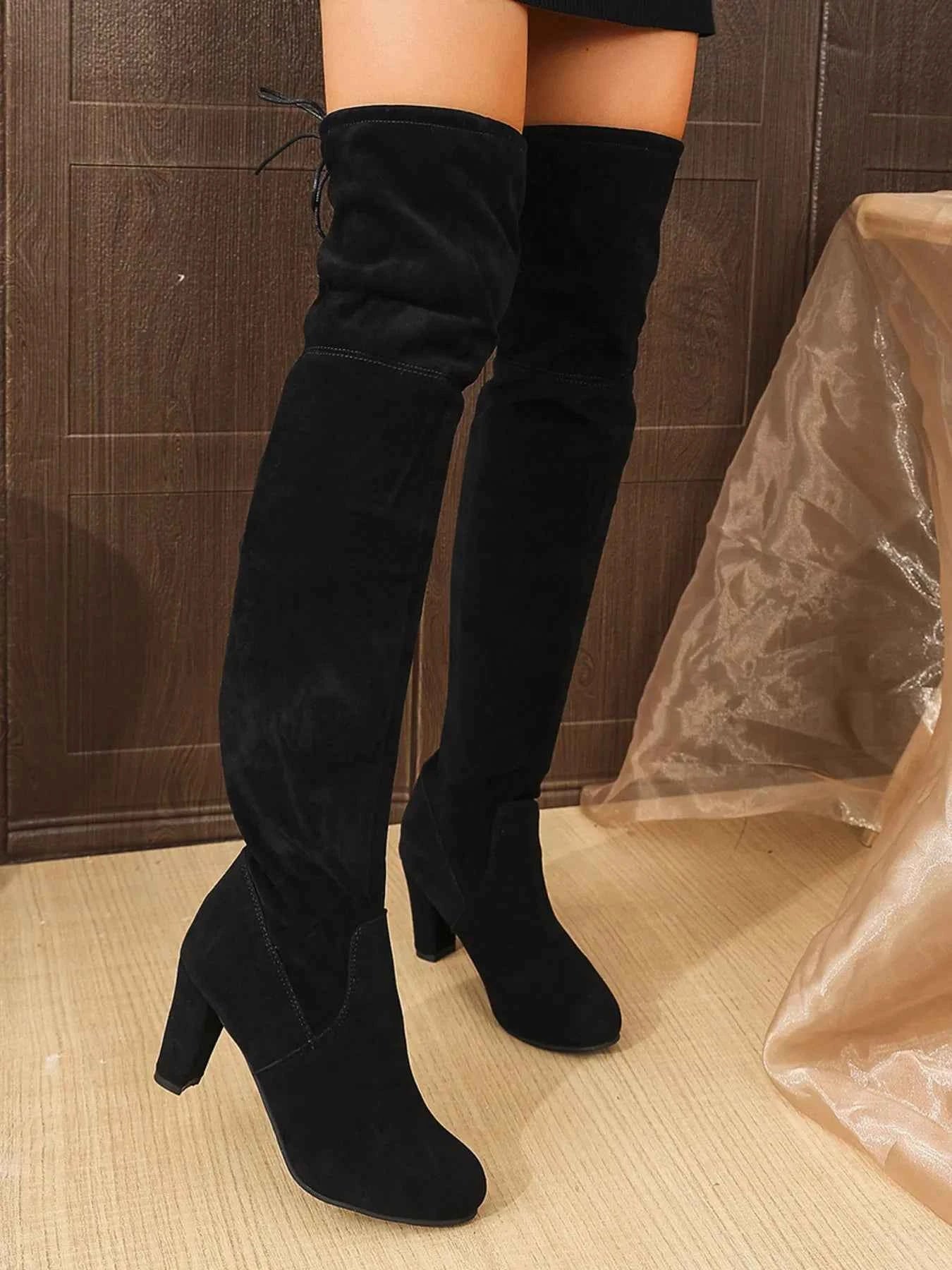 Suede Over-The-Knee Boots for a Chic High Heel Style