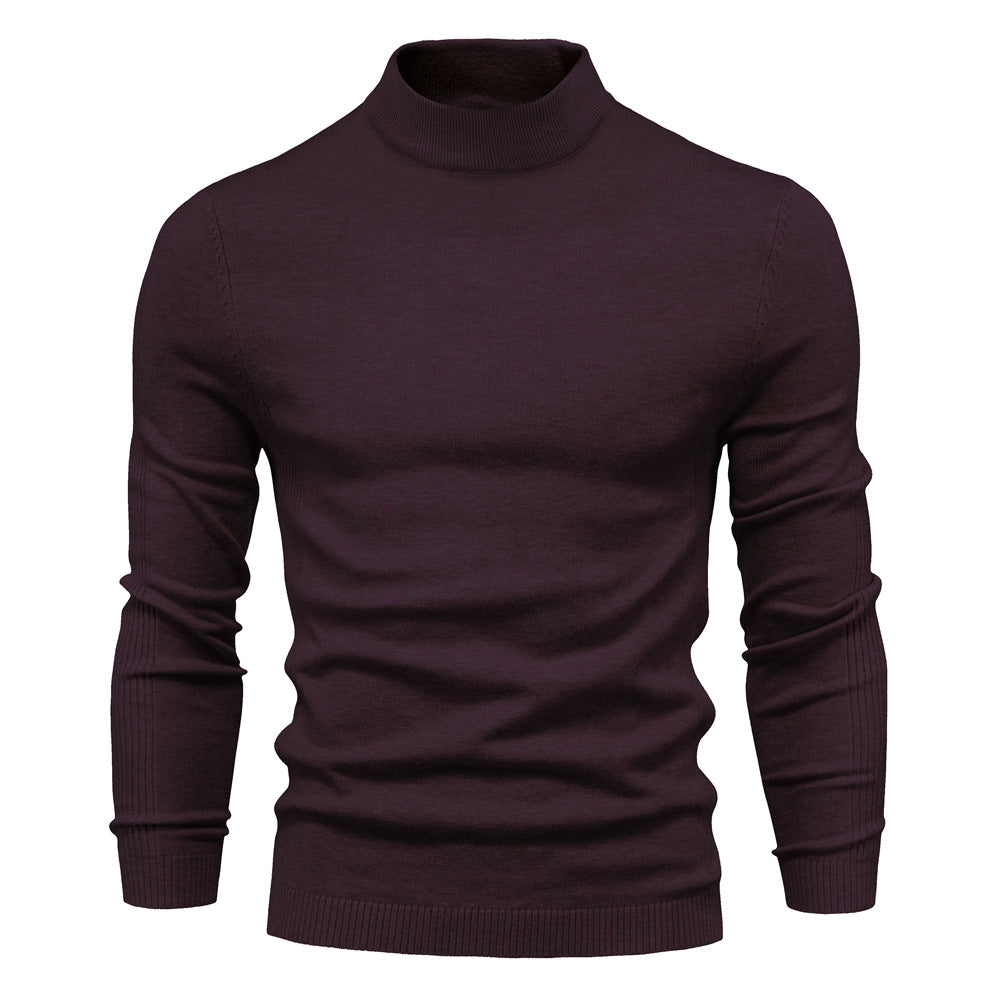 Suéter Multicolor de Hombre con Cuello Medio y Corte Ajustado