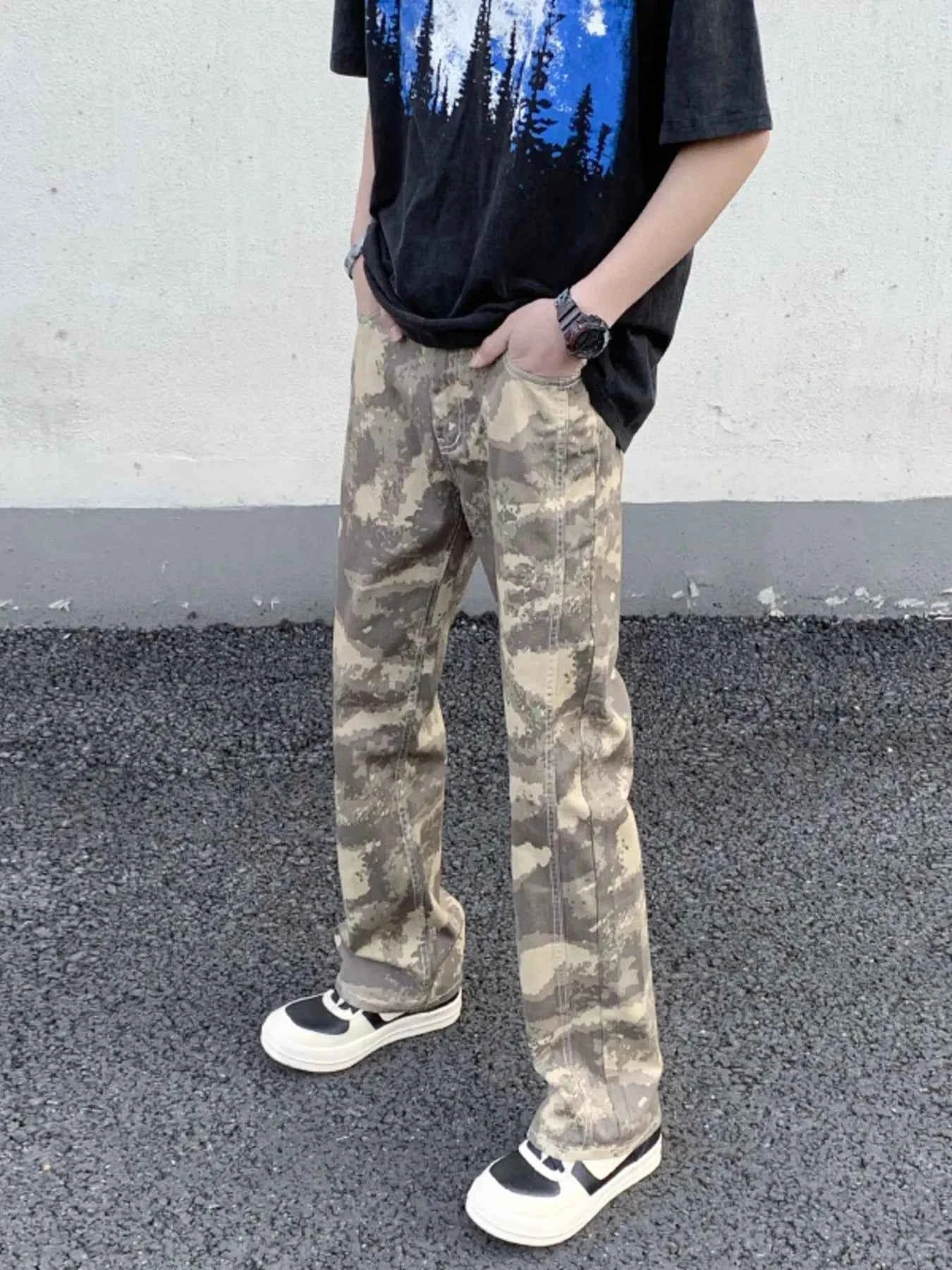 Men's Camouflage Straight-Leg Pants