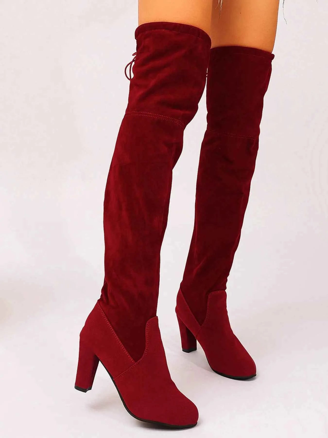 Suede Over-The-Knee Boots for a Chic High Heel Style