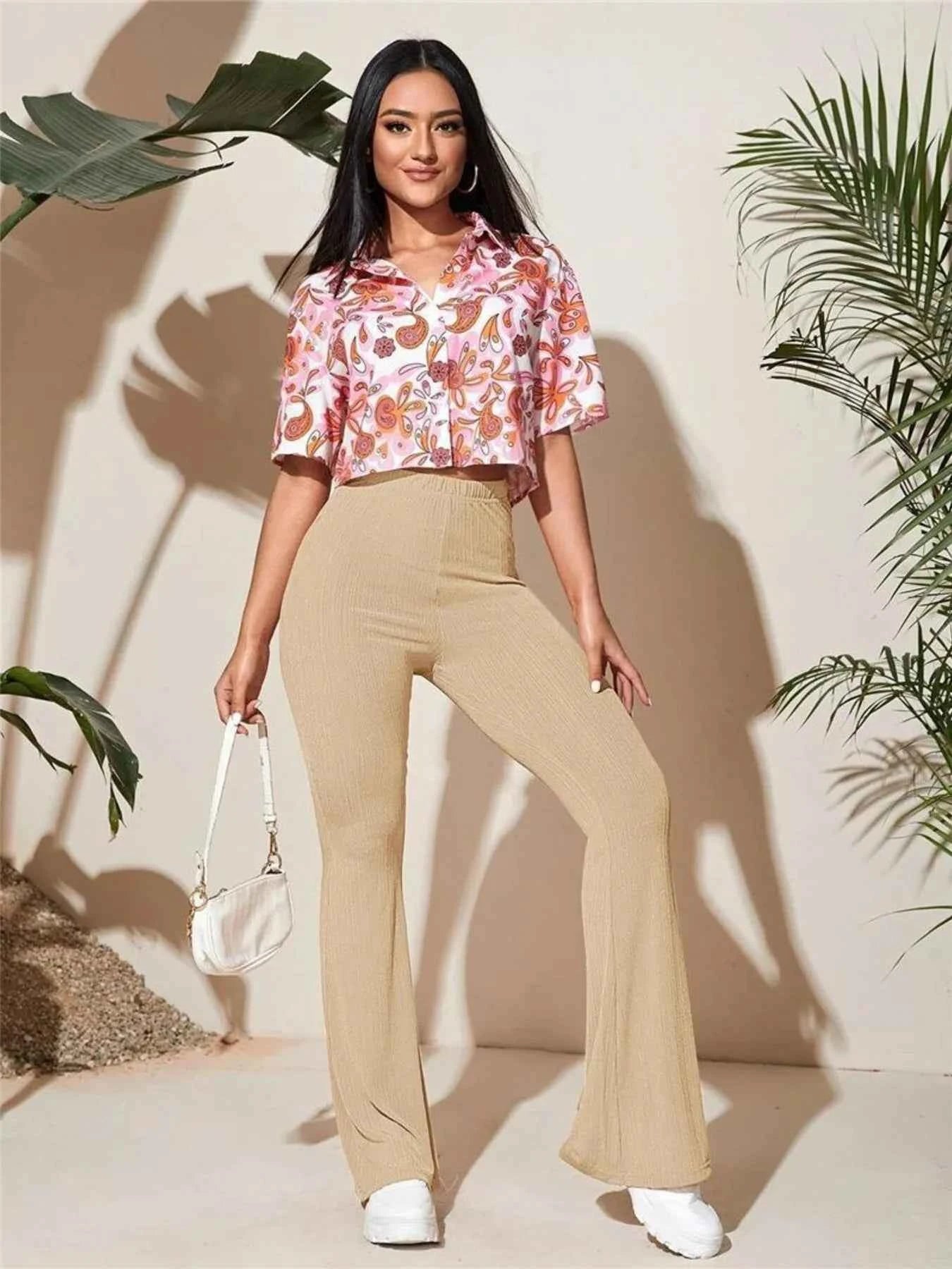 Full Size Plus Size High-Waist Flare Active Pants