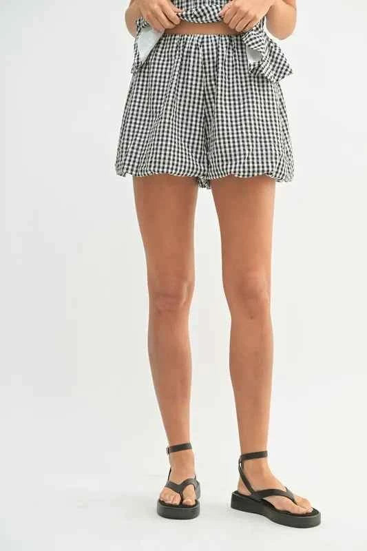 MABLE Gingham Two-Piece Set - Stylish Tube Top and Shorts Set