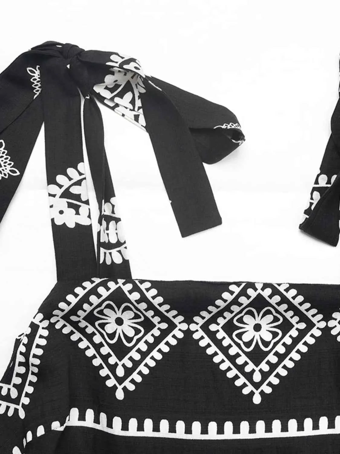Printed Square Neck Maxi Cami Dress