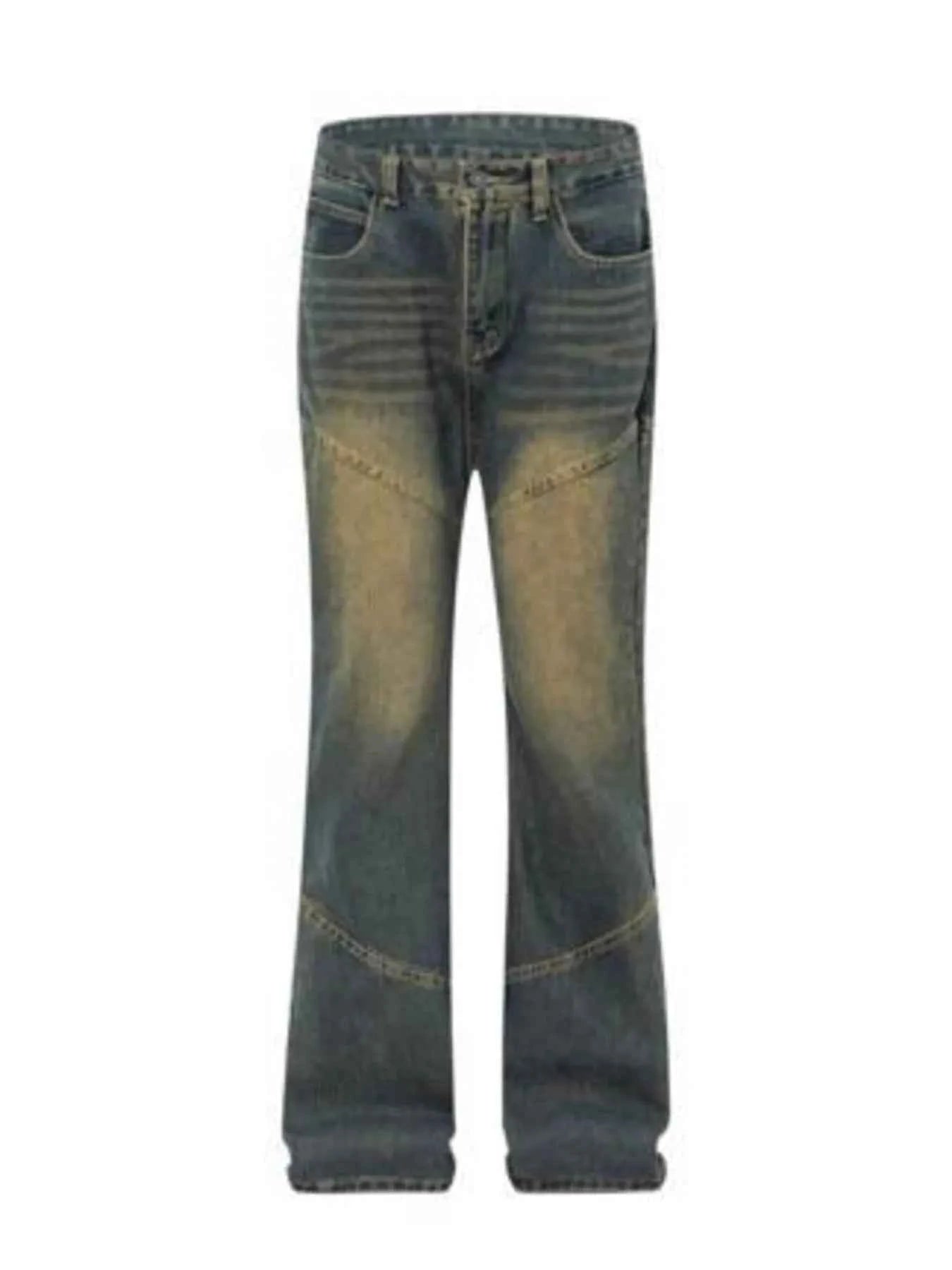 Men's Full Size Vintage Wash Bootcut Denim Jeans Plus Size