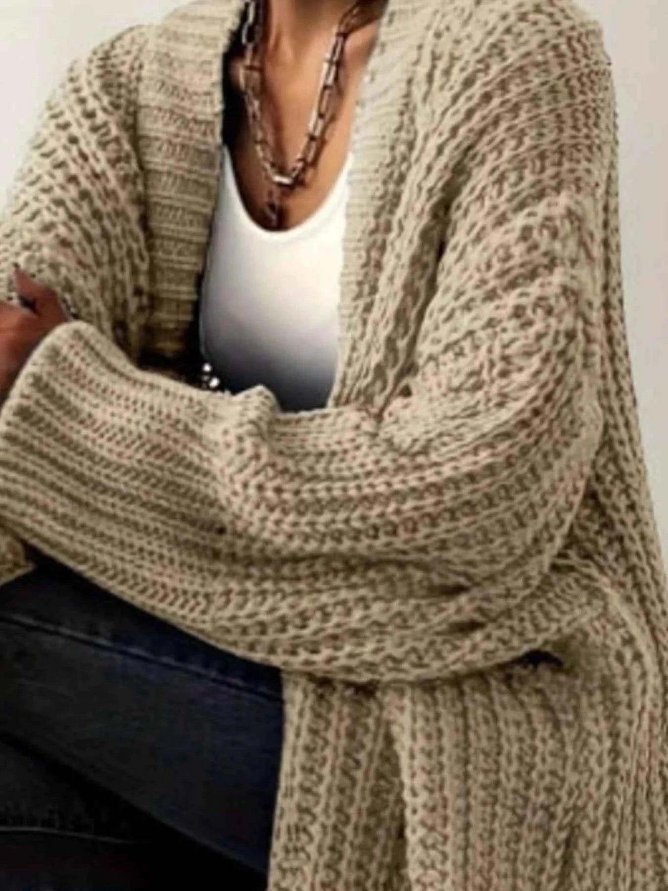 Chunky Knit Open Front Cardigan