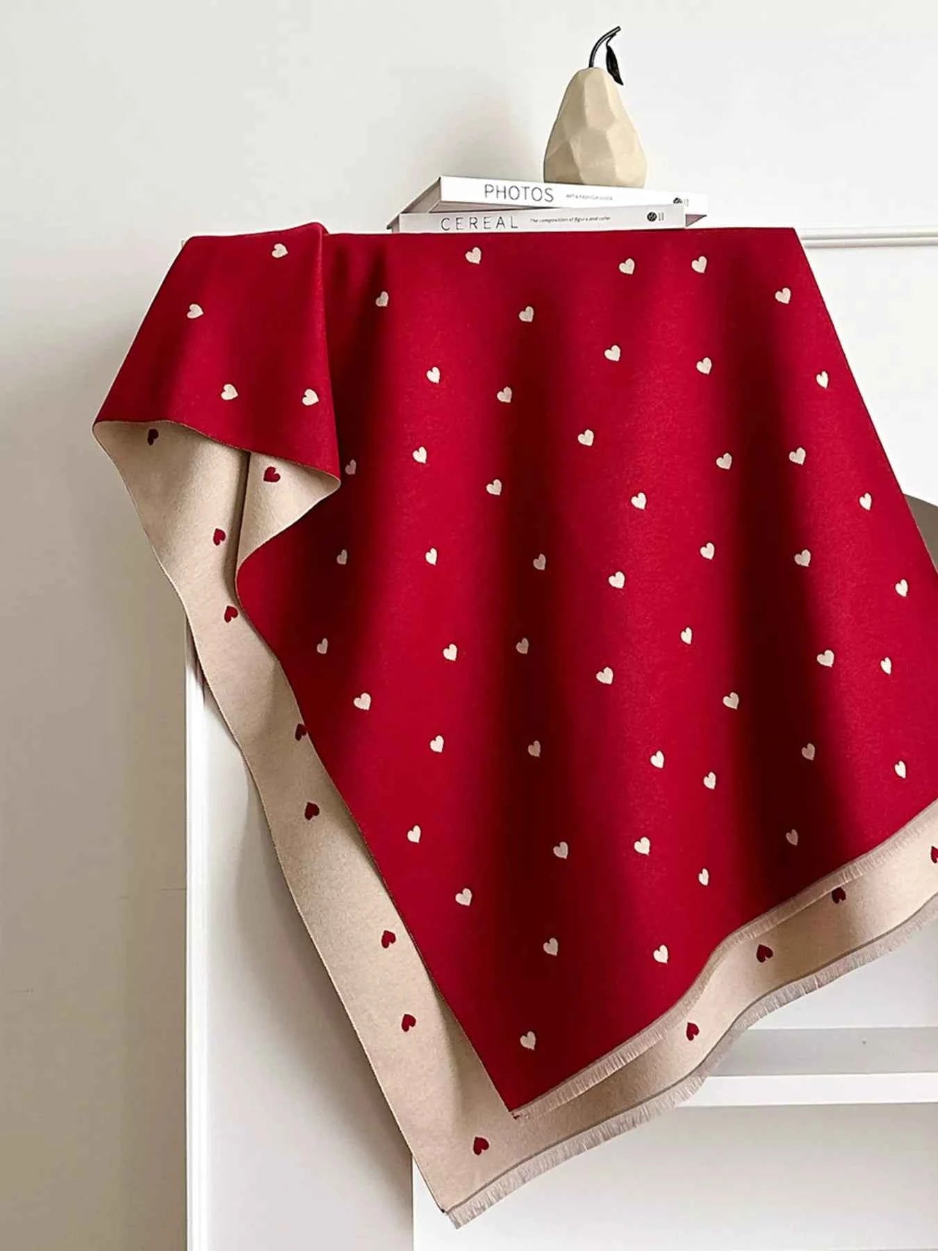 Heart Raw Hem Scarf