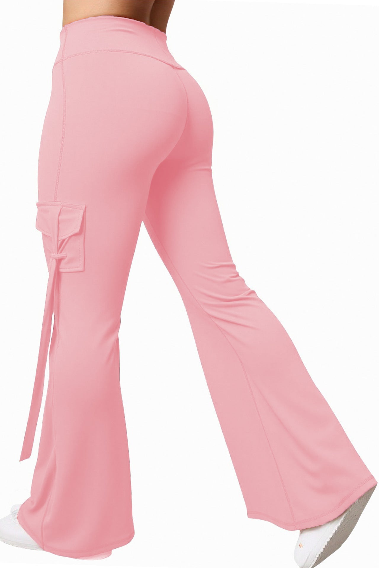 Pink Yoga Pocket Pants (Wide Leg)