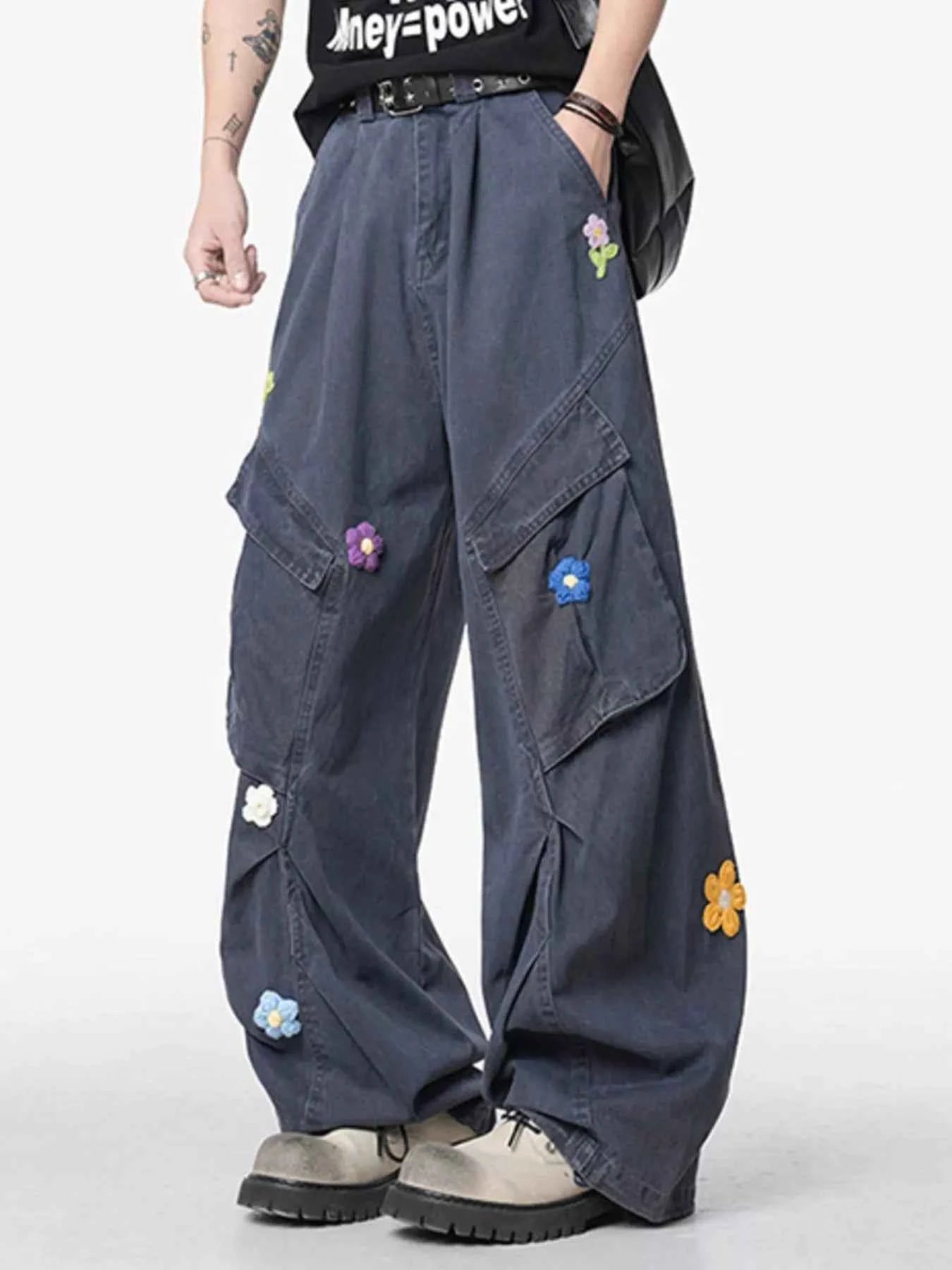 Men's Flower Wide Leg Pants