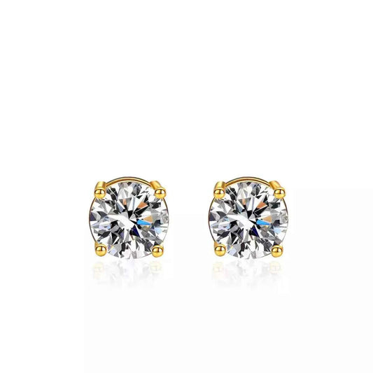 1 Carat Moissanite 925 Sterling Silver Stud Earrings