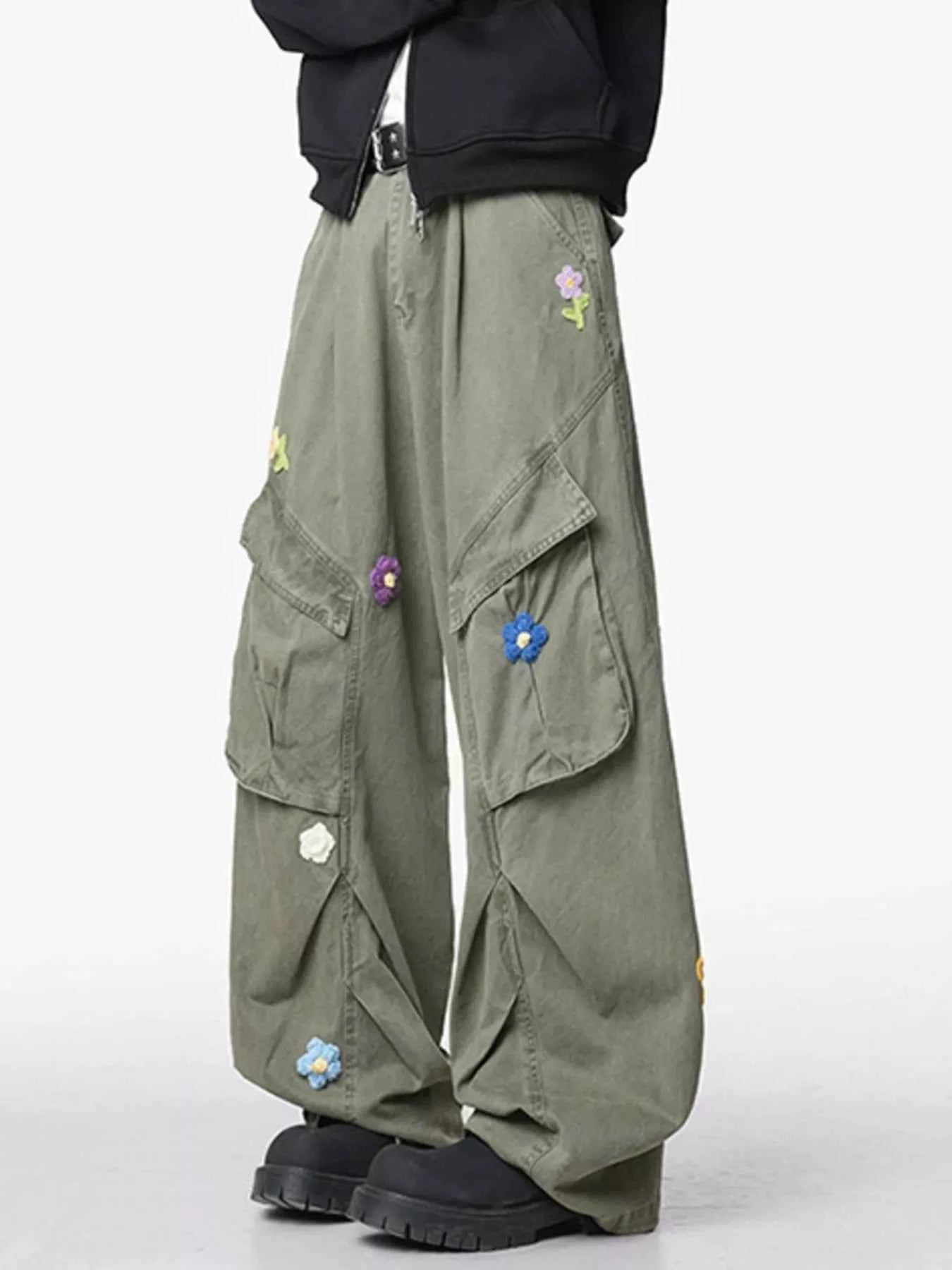 Men's Flower Wide Leg Pants