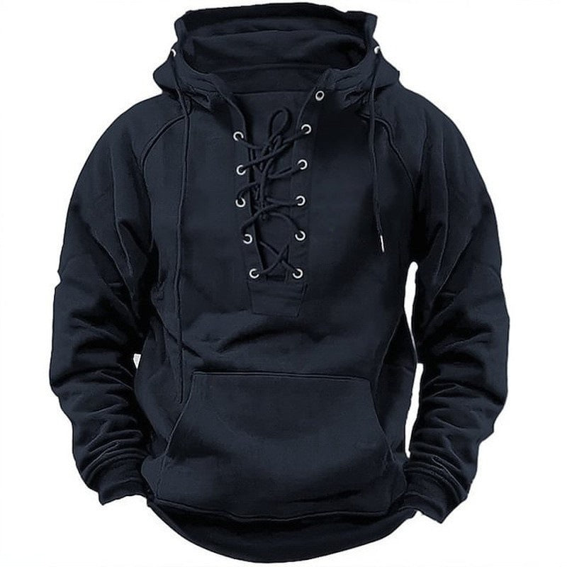 Sudadera con capucha y cordones Ins para hombre, top de manga larga informal deportivo con bolsillo