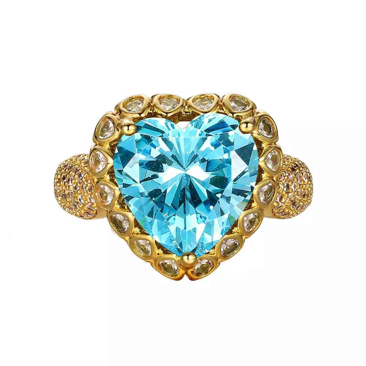 18K Gold-Plated Heart-Shaped Ring