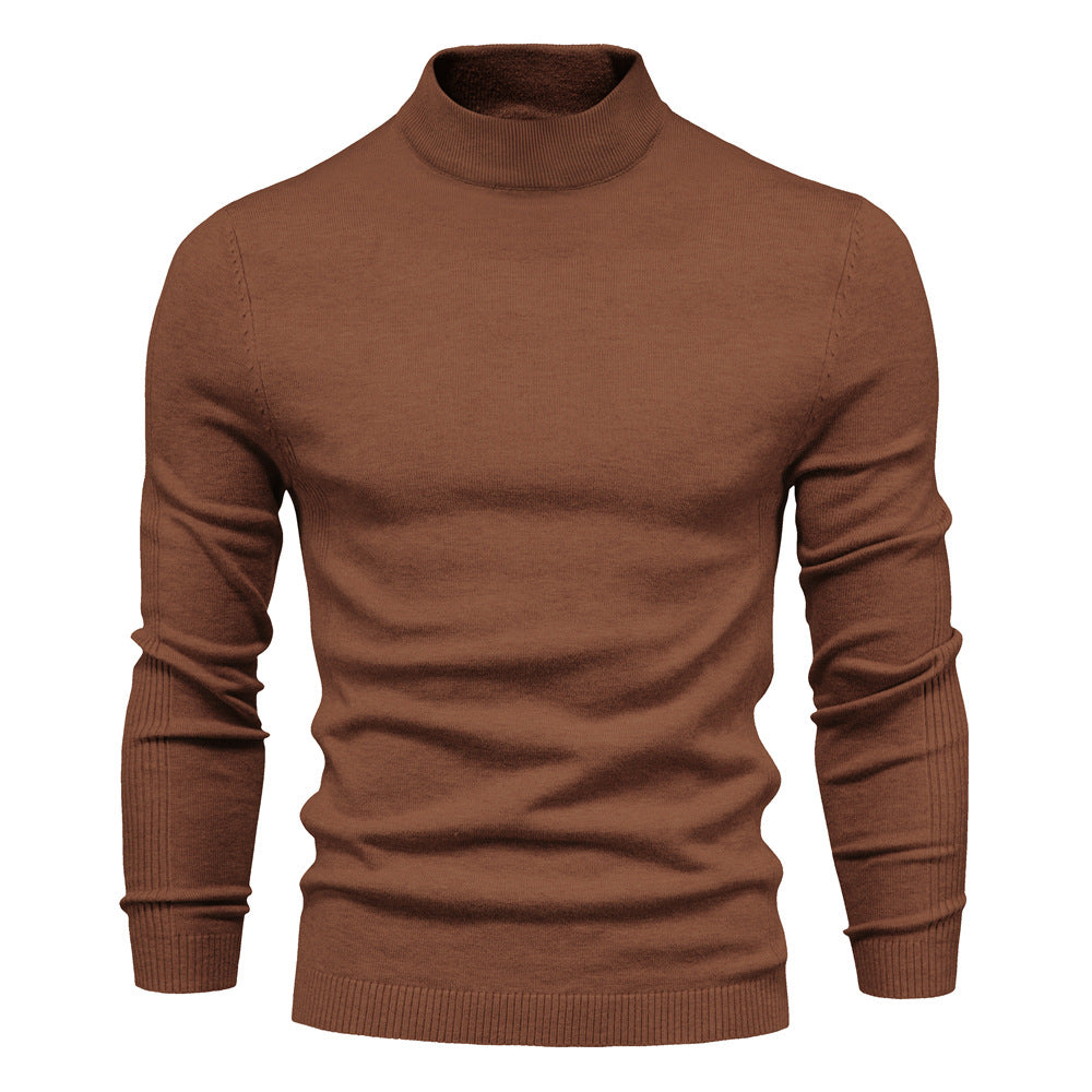 Suéter Multicolor de Hombre con Cuello Medio y Corte Ajustado