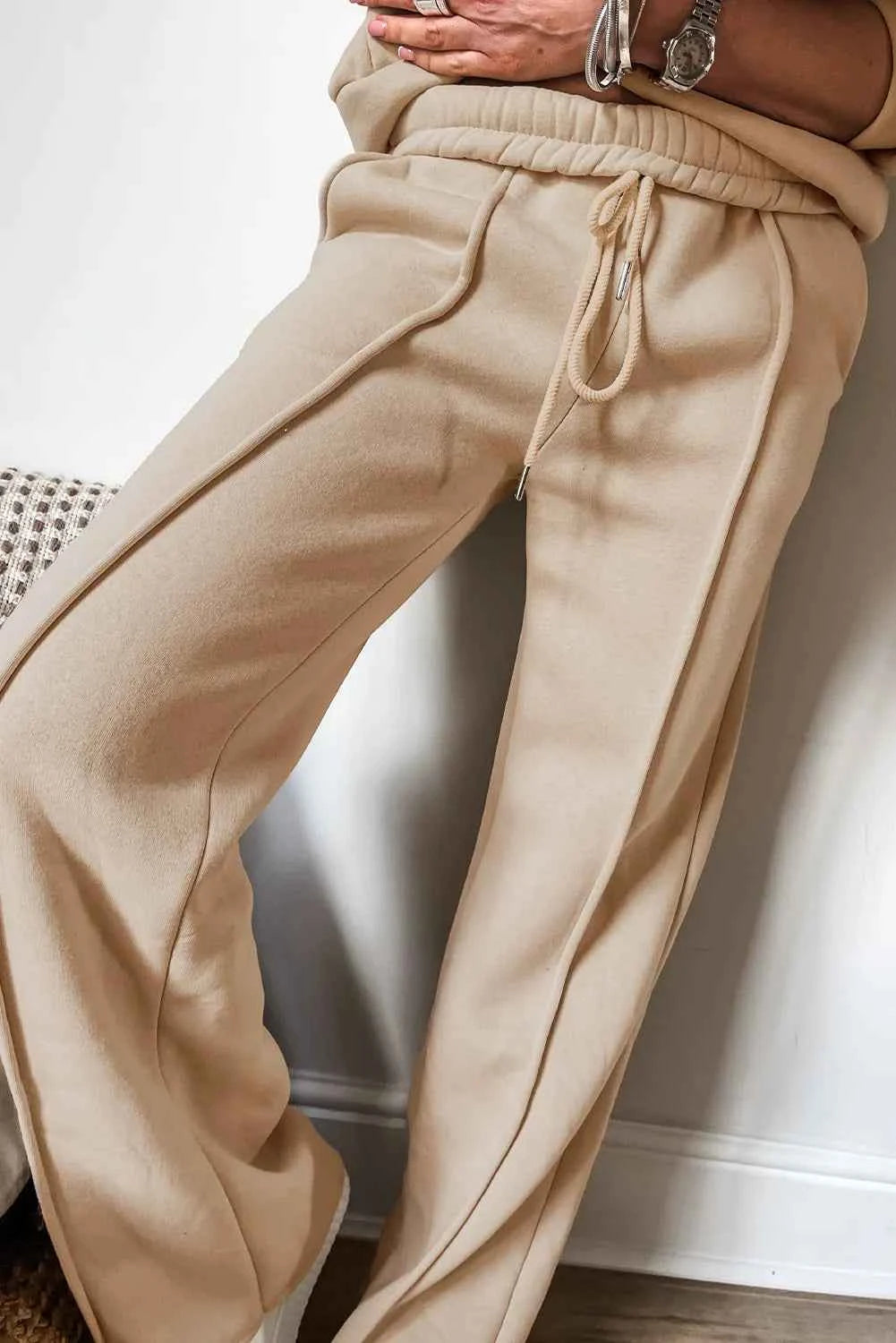 Zip Up Loungewear Set: Long Sleeve Top and Pants Combo