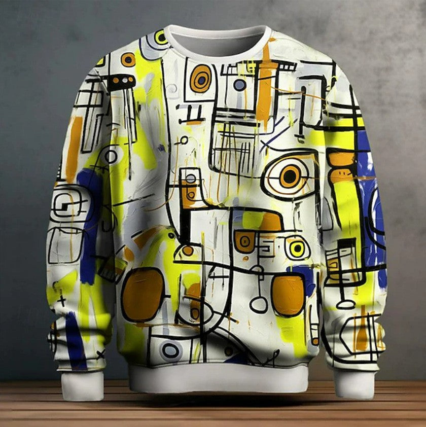 Sudaderas de manga larga con capucha y grafiti para hombre
