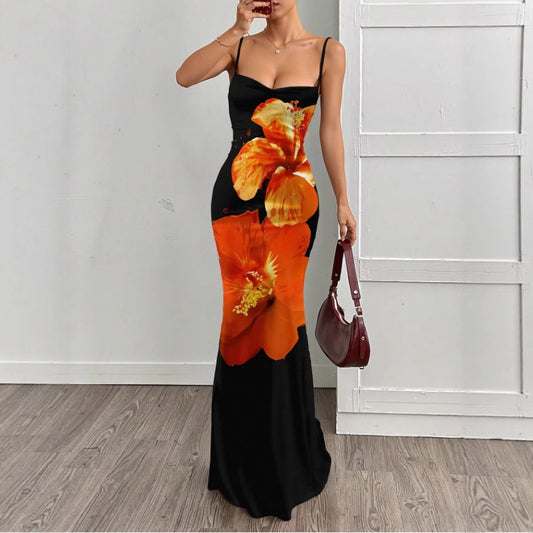 Leopard Print Slim-Fit Maxi Dress (Women’s Sleeveless Chic Pencil Dress)