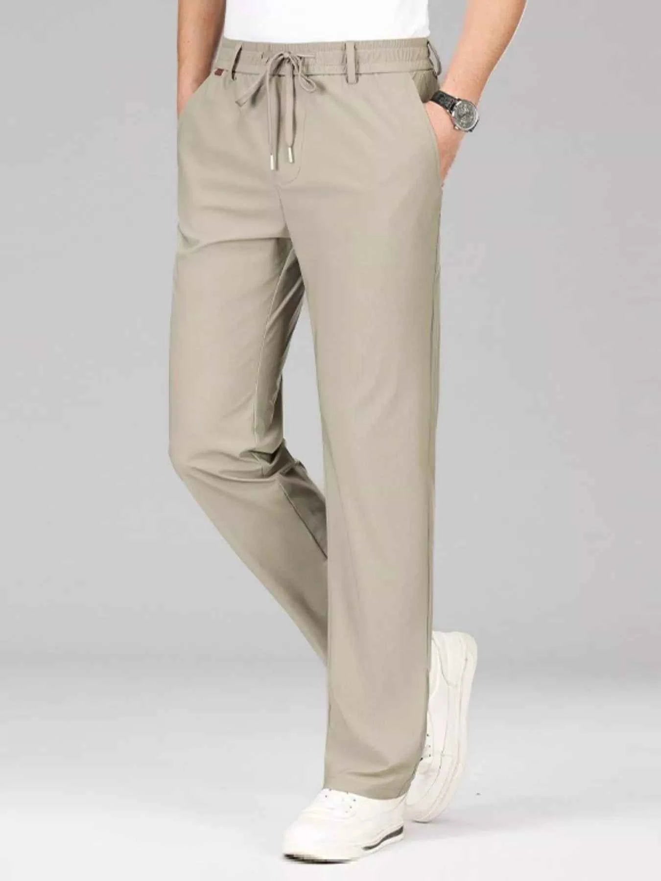 Men's Plus Size Lightweight Drawstring Casual Pants