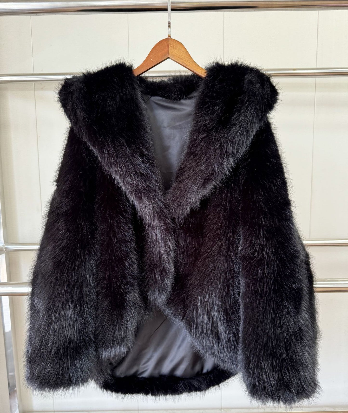 Women’s Luxe Faux Fox Fur Hooded Coat
