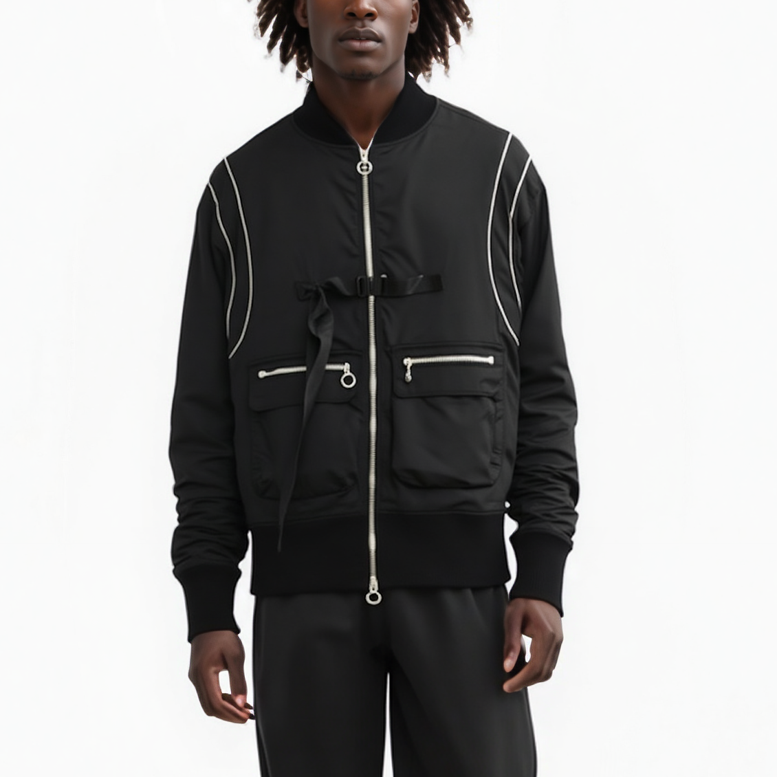 Men’s Oversized Black Bomber Jacket