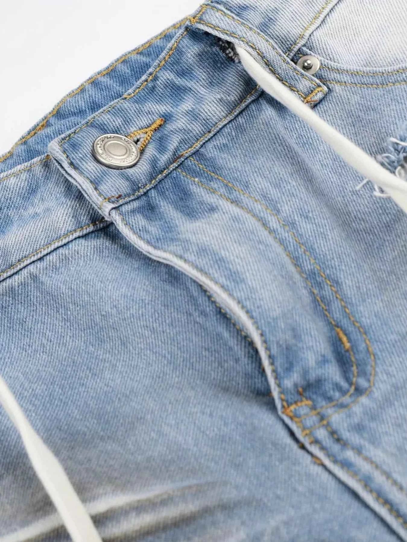 TrendMaster Men’s Full Size Distressed Wide-Leg Capri Jeans Plus Size
