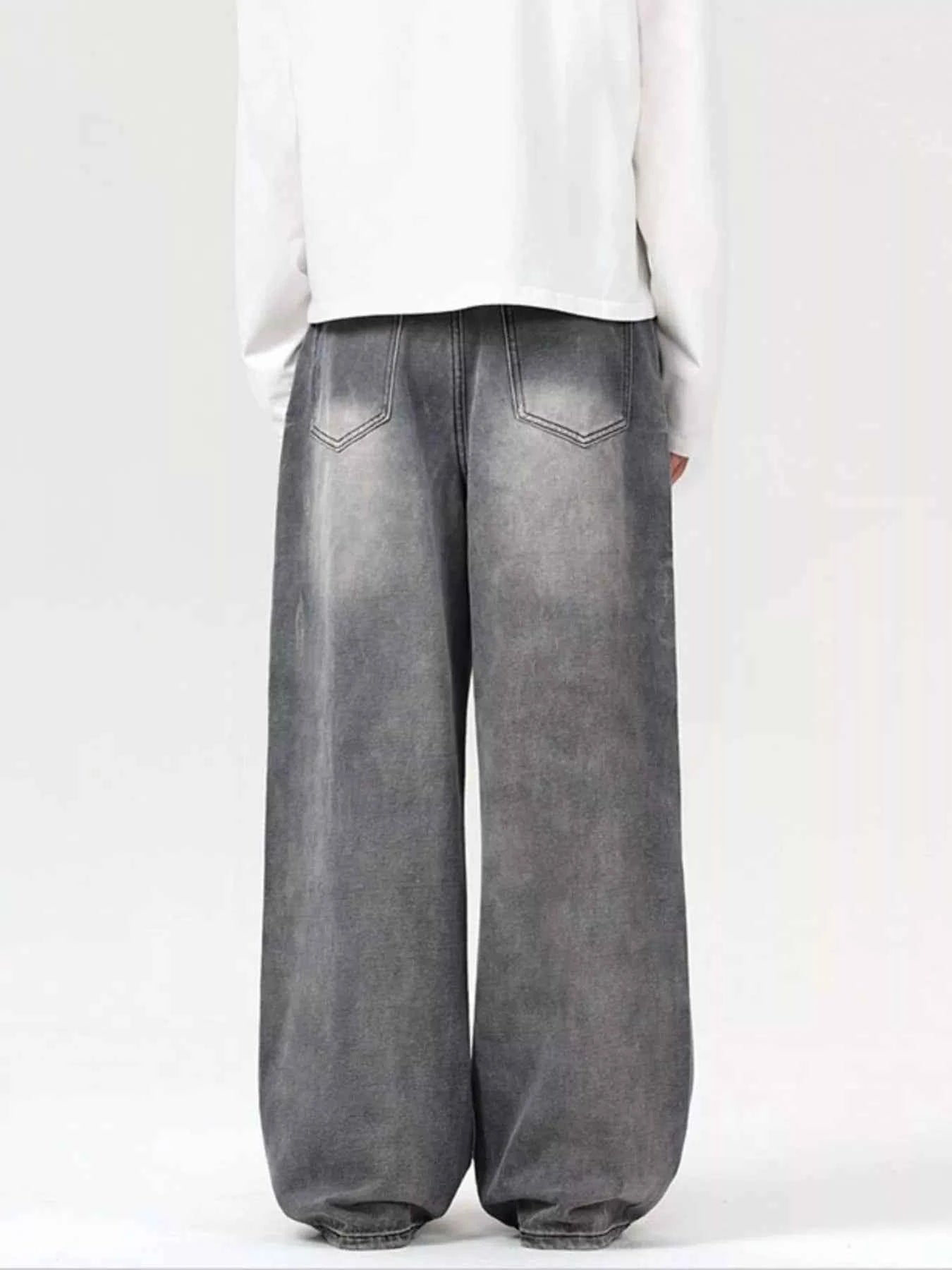 Men's Vintage Wash Wide Leg Jeans