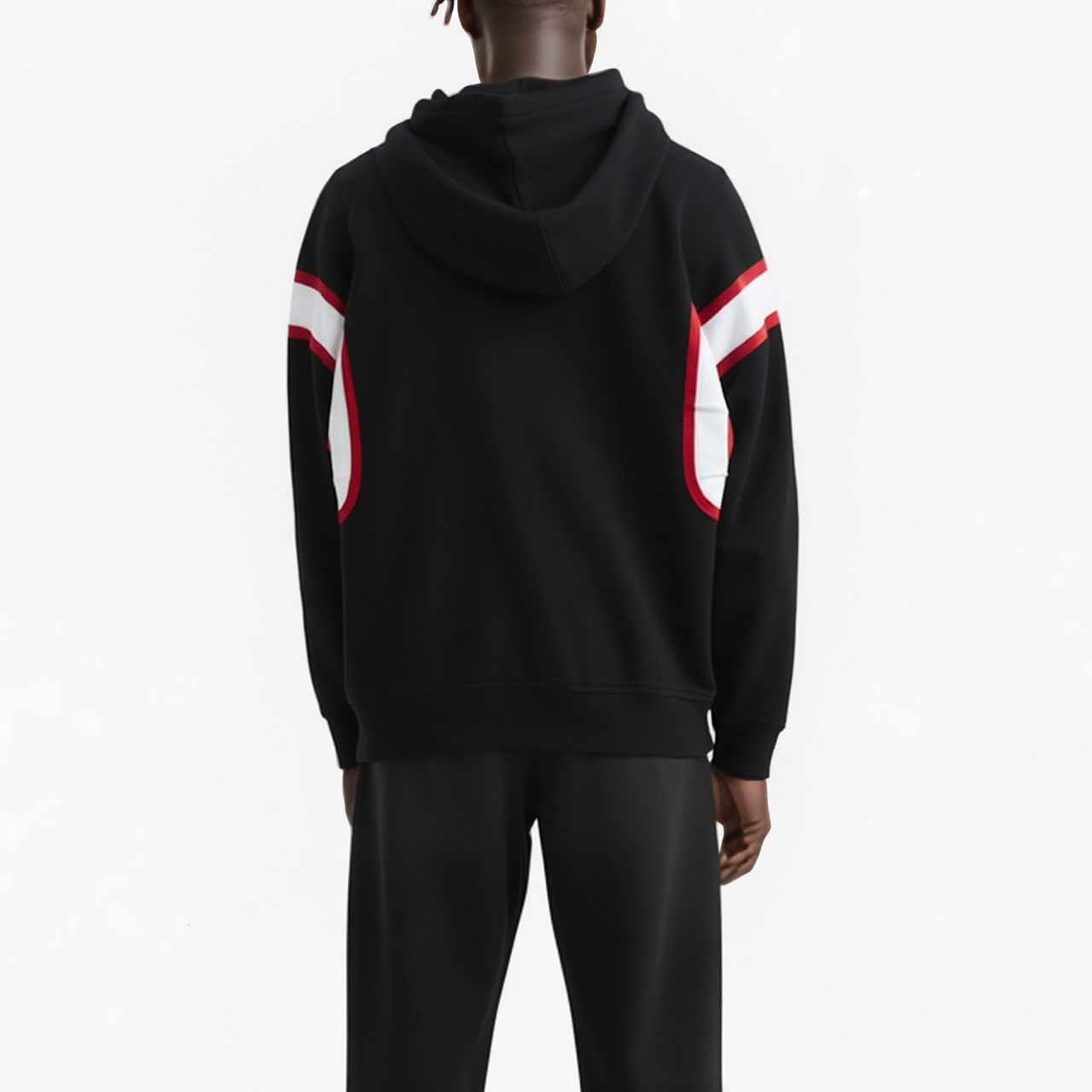 Men’s Reflective Tape Utility Cargo Hoodie – Black – Konus