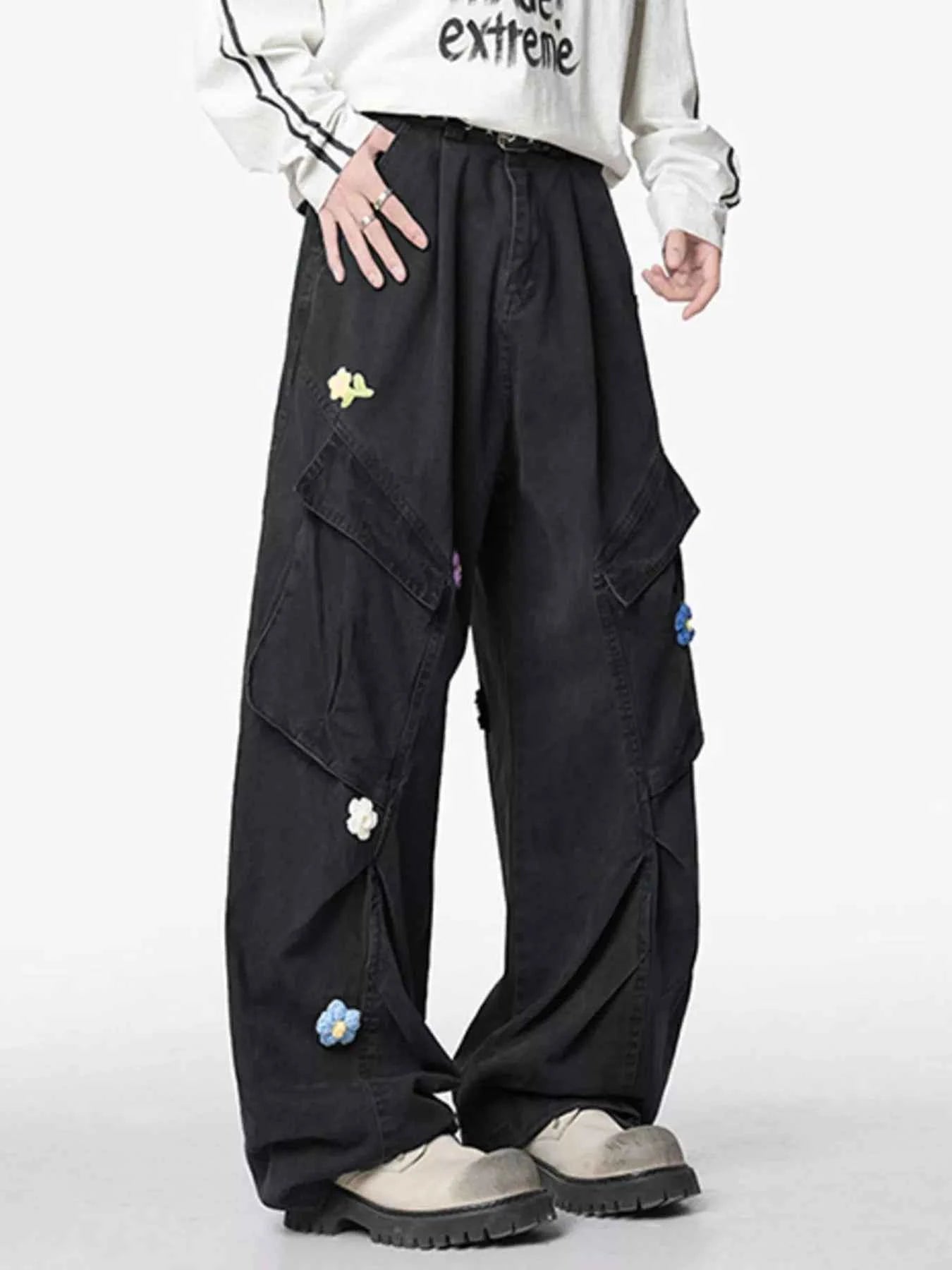Men's Flower Wide Leg Pants