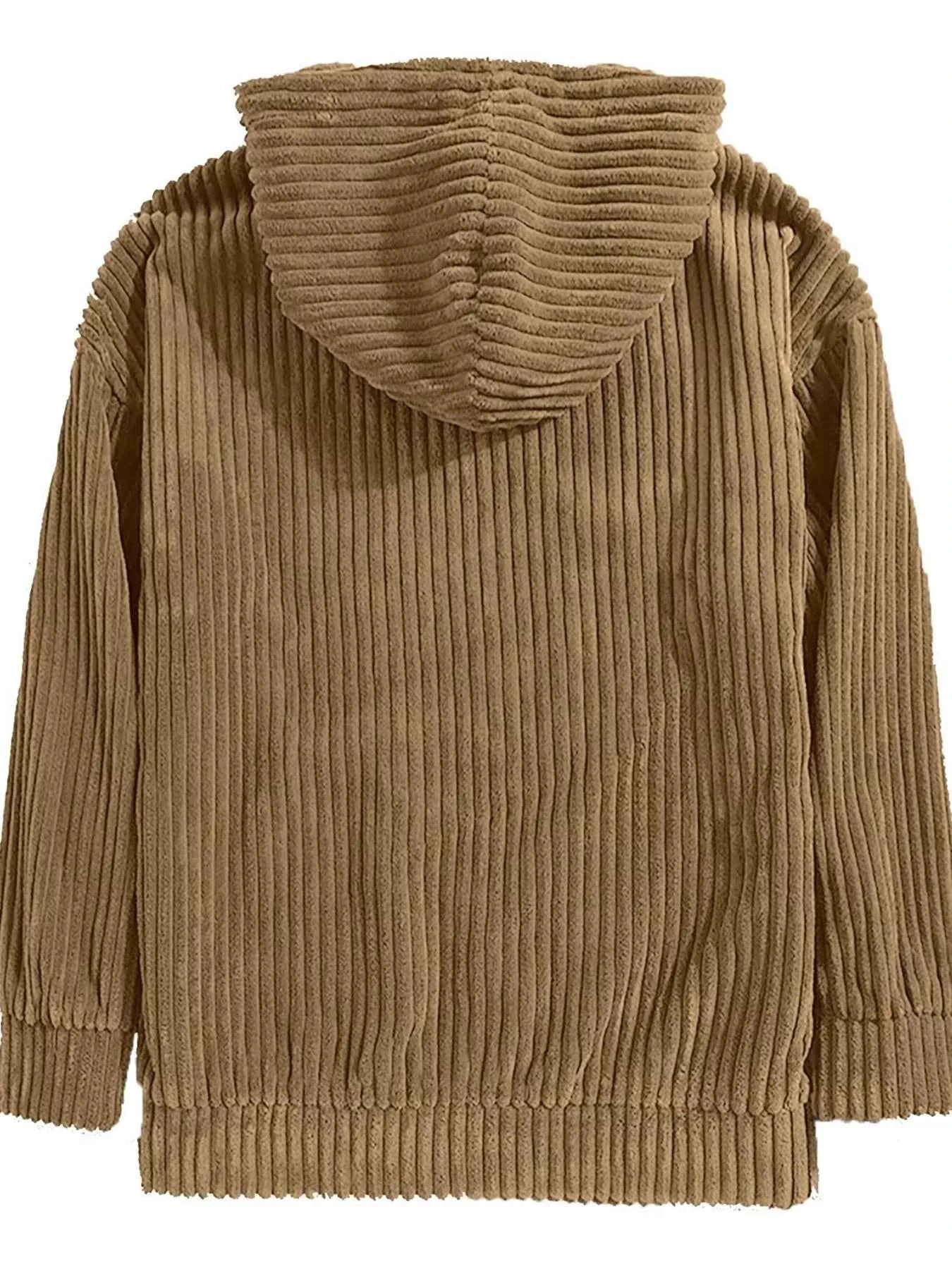 Men's Full Size Casual Corduroy Hoodie Plus Size