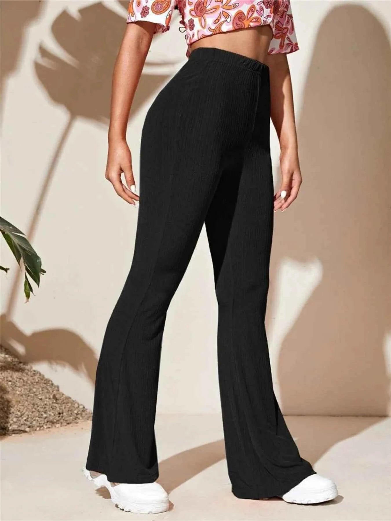 Full Size Plus Size High-Waist Flare Active Pants
