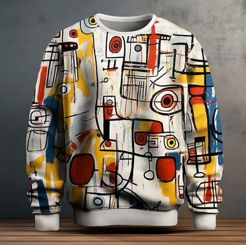 Sudaderas de manga larga con capucha y grafiti para hombre