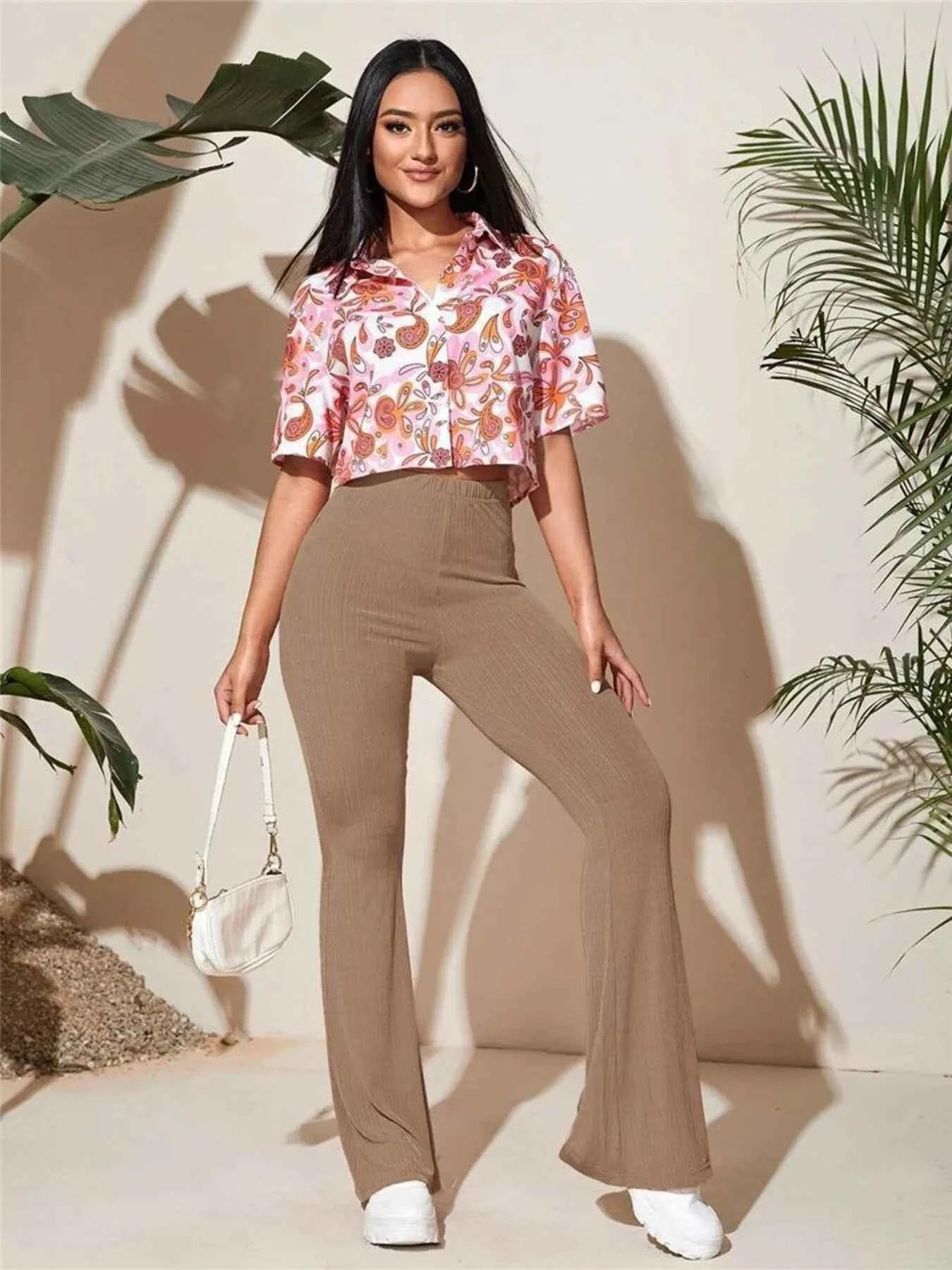 Full Size Plus Size High-Waist Flare Active Pants