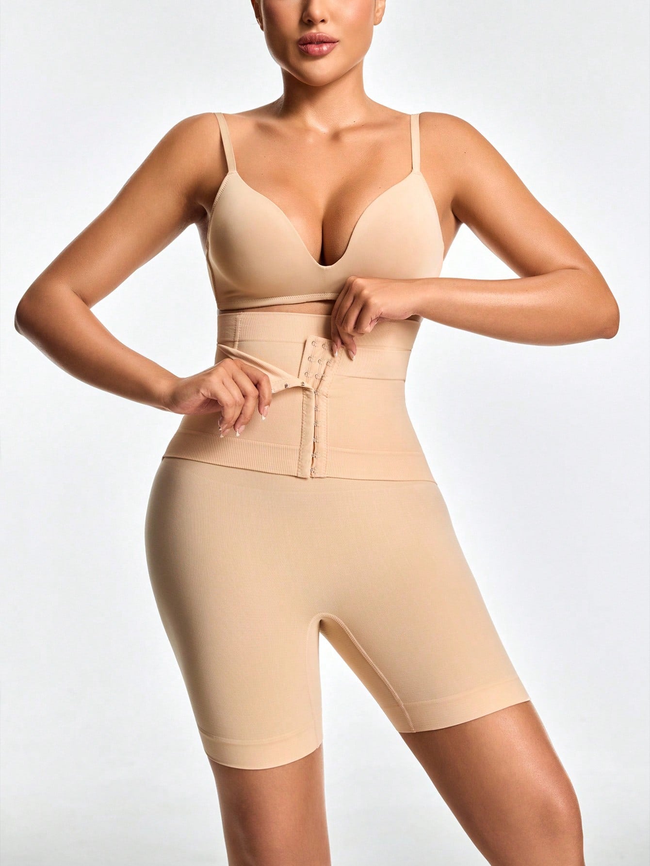 Adjustable 3-Level Closure Shapewear Shorts - Tummy & Waist Control With Natural Butt-Lift