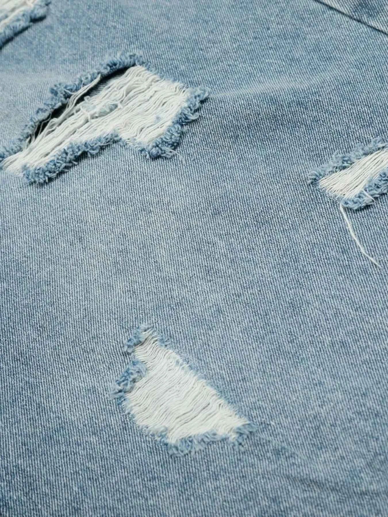 Men's Oversized Distressed Demin Shorts