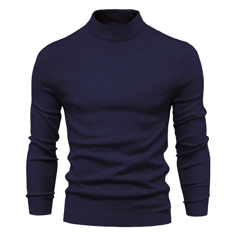 Suéter Multicolor de Hombre con Cuello Medio y Corte Ajustado