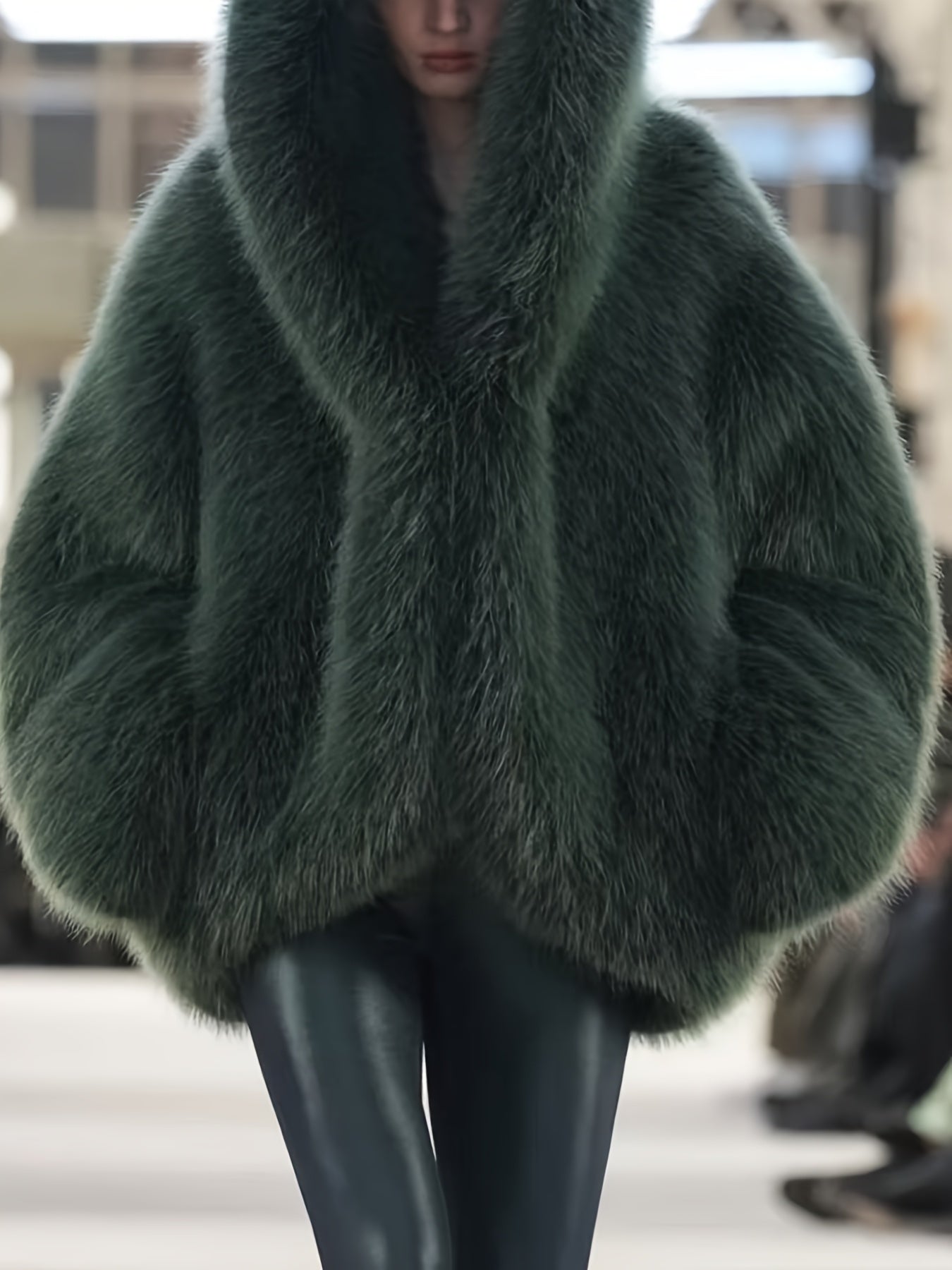 Women’s Luxe Faux Fox Fur Hooded Coat