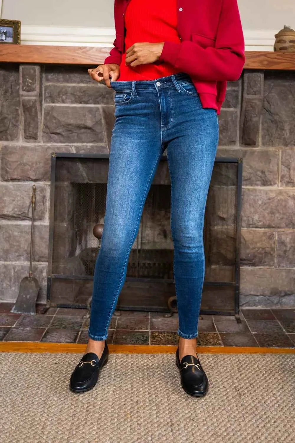 Judy Blue Full Size Washed Thermal Skinny Jeans Plus Size