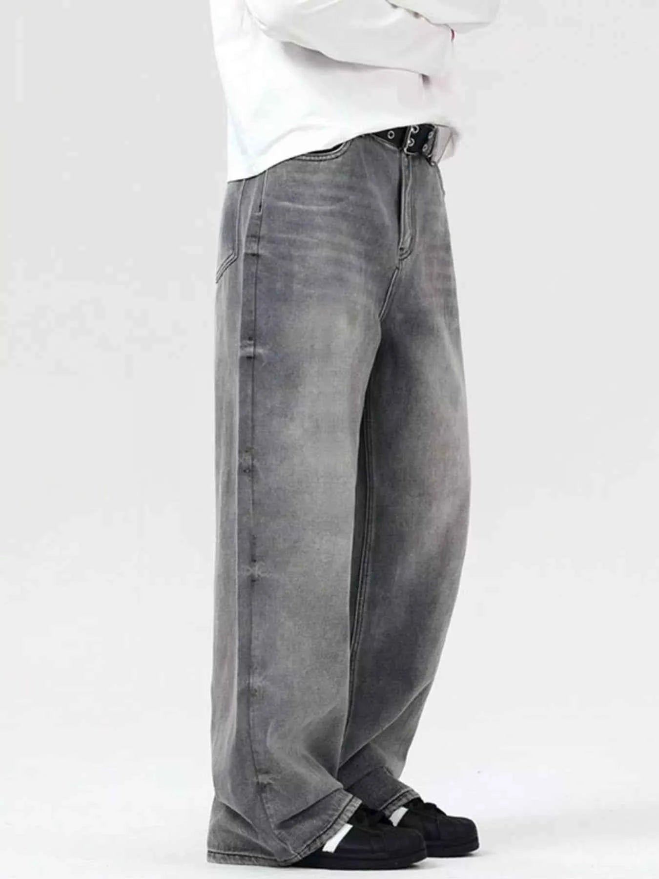 Men's Vintage Wash Wide Leg Jeans