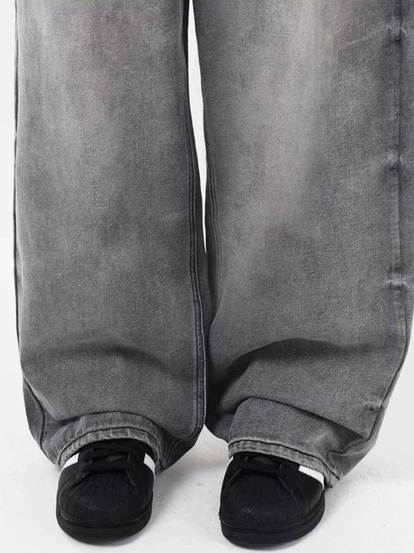 Men's Vintage Wash Wide Leg Jeans