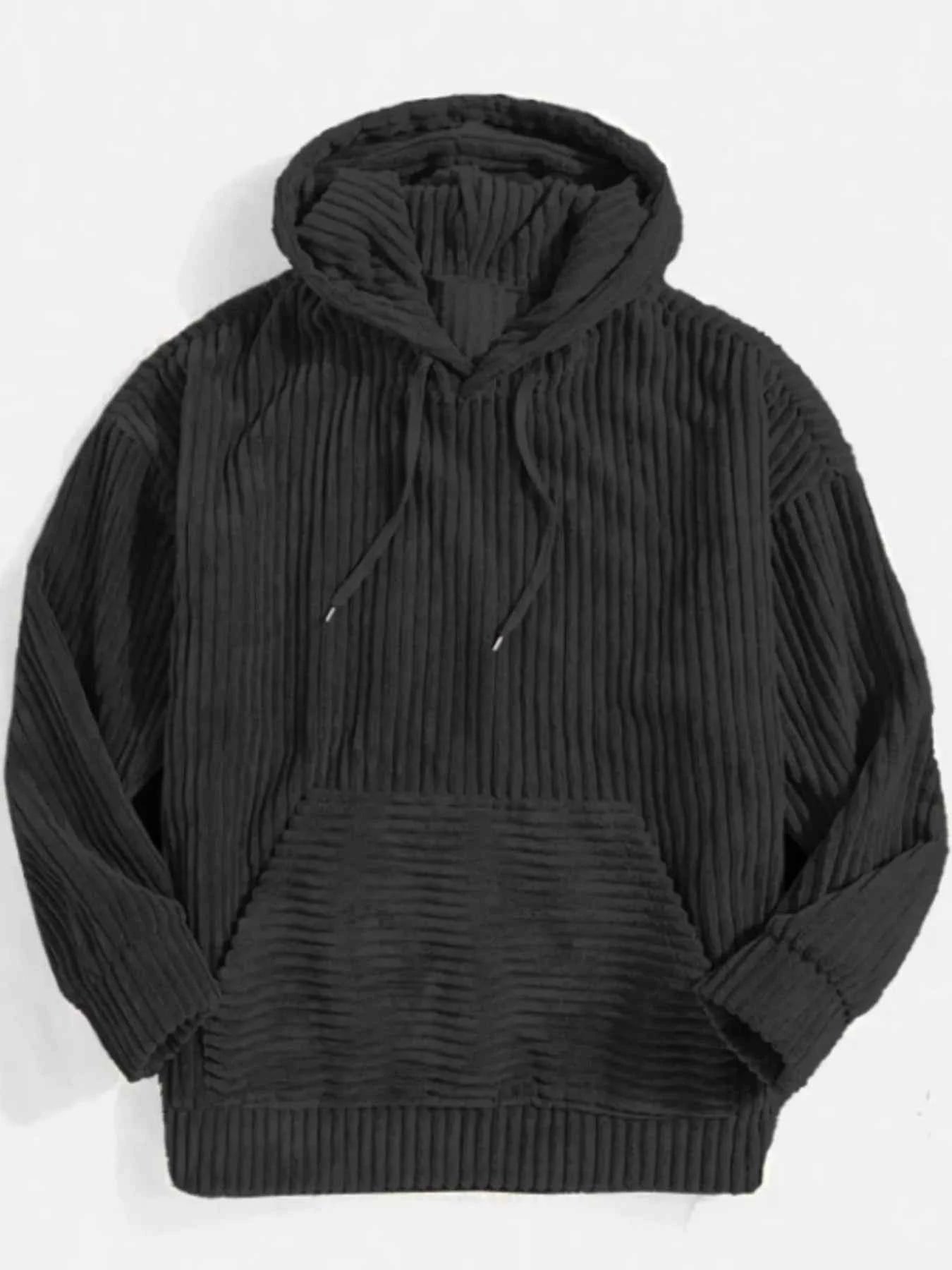 Men's Full Size Casual Corduroy Hoodie Plus Size