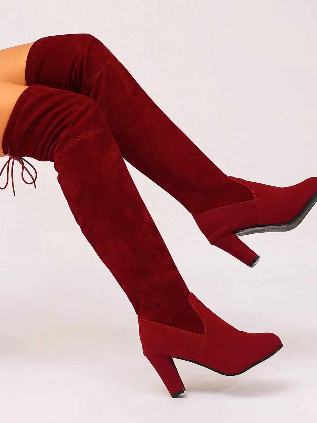 Suede Over-The-Knee Boots for a Chic High Heel Style